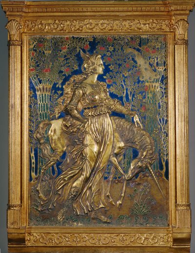 Princezna s jednorožcem (malba na mědi) od Armand Point