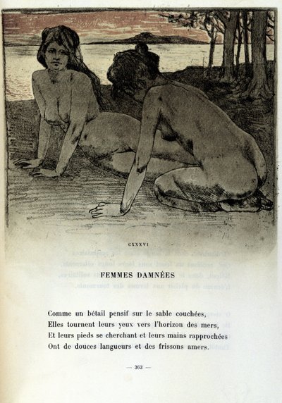 Ilustrace Armanda Rassenfosse (1862 - 1934) k básni „Damned Women““ v „Les fleurs du mal“ od Charlese Baudelaira (1821-1867) 1899 od Armand Rassenfosse