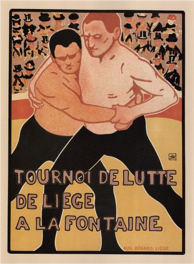 Turnaj v zápase, Lutych, 1899 od Armand Rassenfosse