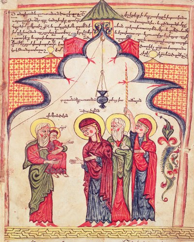 Prezentace v chrámu z evangelia, c.1200 od Armenian School