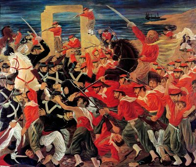 Bitva u Milazza svedena mezi 17. a 24. červencem 1860 (olej na plátně) od Arnaldo Badodi