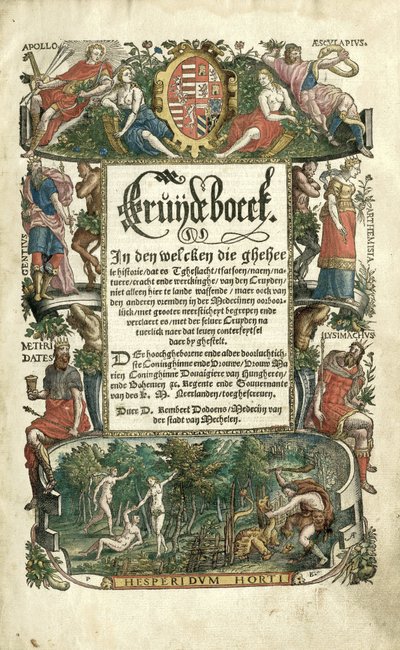 Dodoens Cruijdeboeck s představeními rostlin od Arnaud Nicolaï