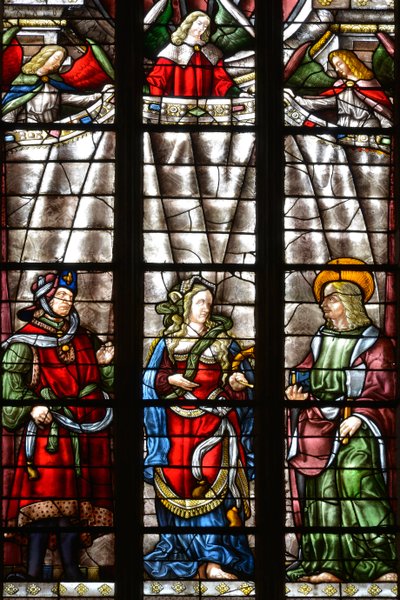 Prorok Daniel, Sibylle Cimmerienne a svatý Matouš Evangelista - Vitráže kaple Saint Louis, Arnaud de Moles (1470-1520) dokončena v roce 1513 - Cathedrale Sainte Marie d