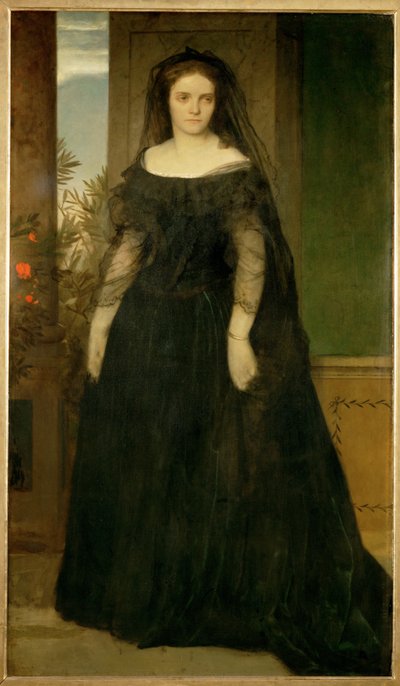 Bildnis der Schauspielerin Fanny Janauschek - Portrét herečky Fanny Janauschek ... (malba na plátně) od Arnold Böcklin