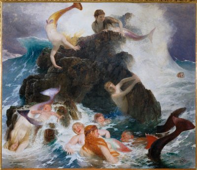 Das Spiel der Najaden - Hra na námořníky ... (malba na plátně) od Arnold Böcklin