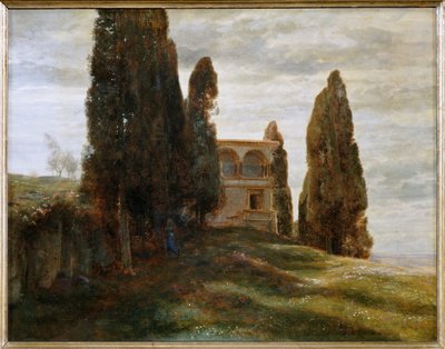 Italienische Villa im Fruehling - Italská vila na jaře... (malba na plátně) od Arnold Böcklin