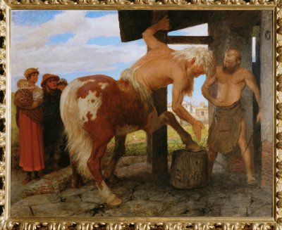 Kentaur in der Dorfschmiede - Kentaur ve vesnické kovárně ... od Arnold Böcklin