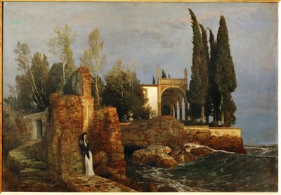 Vila na břehu moře (malba na plátně) od Arnold Bocklin