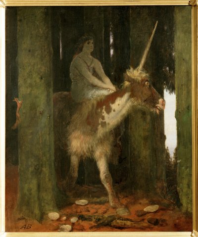 Waldesstille - Lesní ticho. ... (malba na dřevě) od Arnold Böcklin