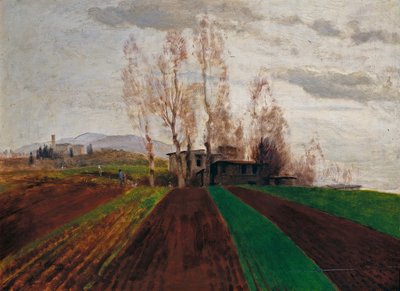Zemědělská půda brzy na jaře / Zorané pole brzy na jaře od Arnold Böcklin