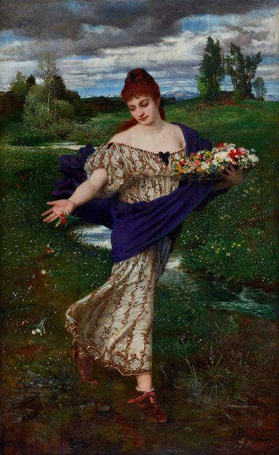 Flora, rozhazující květiny od Arnold Böcklin