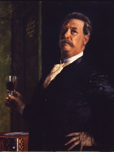 Autoportrét se sklenkou vína od Arnold Böcklin