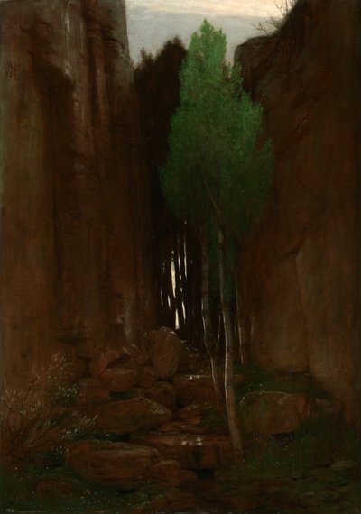 Pramen v úzké soutěsce od Arnold Böcklin