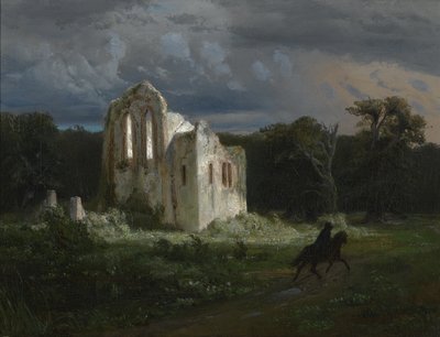Měsíční krajina se zříceninou od Arnold Böcklin