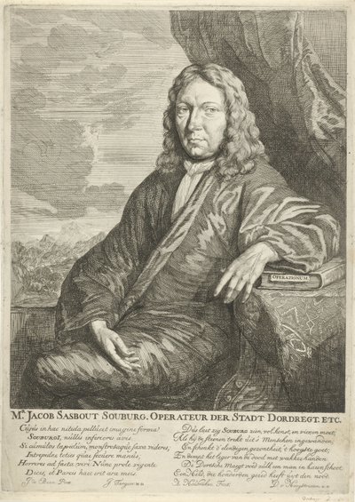 Portrét Jacoba Sasbouta Souburga Pan Jacob Sasbout Souburg. Provozovatel města Dordregt. atd. (název na objektu) od Arnold Houbraken