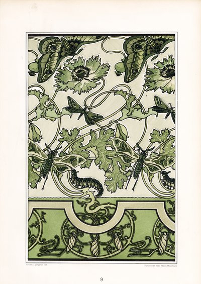 Ozdoba máku s motivy hmyzu (litografie) od Arnold Lyongrün