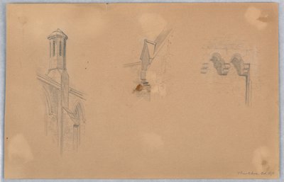 Architektonické detaily z kostela v Brookline od Arnold William Brunner
