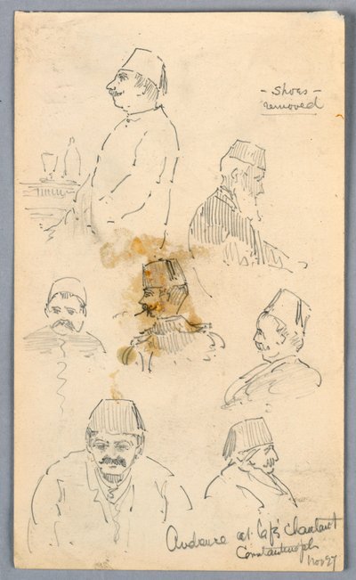 Publikum v Café v Konstantinopoli od Arnold William Brunner