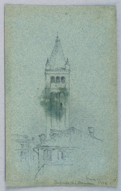 Campanile svatého Barnabáše, Benátky od Arnold William Brunner