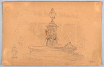 Fontána v Nevers od Arnold William Brunner