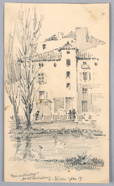 Hotel Luxembourg, Nîmes – z našeho okna od Arnold William Brunner