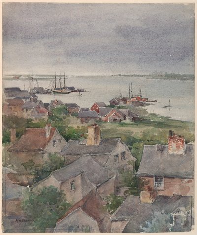 Domy u pobřeží v Nantucket od Arnold William Brunner
