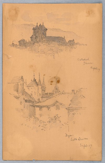 Nyon, katedrála v Ženevě od Arnold William Brunner