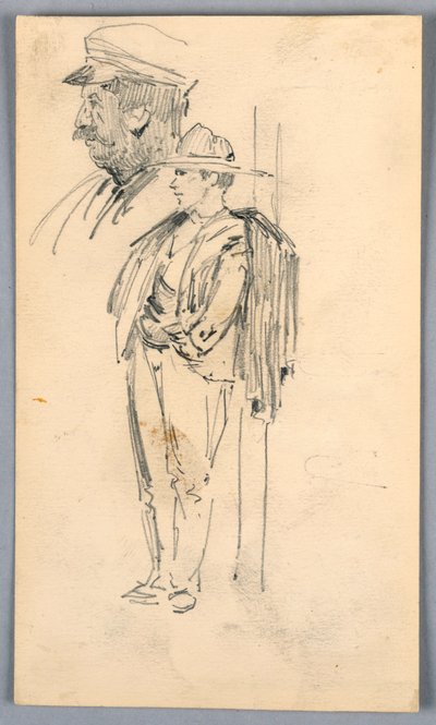 Dvě skici mužů od Arnold William Brunner