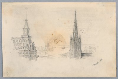 Dvě skici věží od Arnold William Brunner
