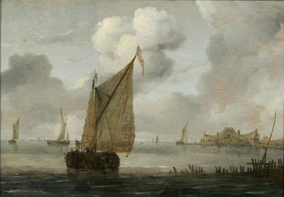 Plachetnice v blízkosti pobřeží od Arnoldus van Anthonissen