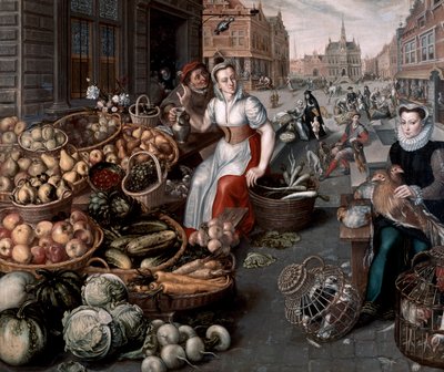 Žena prodávající ovoce a zeleninu, c.1590 od Arnout de Muyser