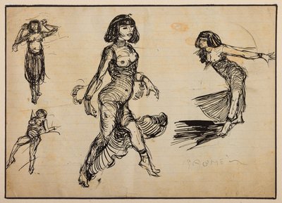 Salomè (indická tuš na papíře) od Aroldo Bonzagni