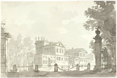 Palác v oploceném parku, t.h. mřížová brána od Aron Wallick