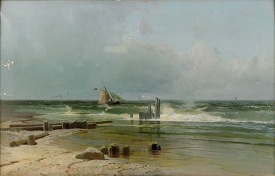 Plachetnice u pláže, 1891 od Arseniy Ivanovich Meshchersky