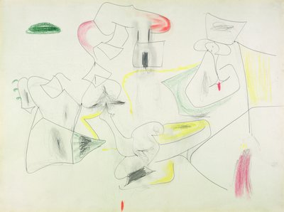Bez názvu (pastelka a tužka na papíře) od Arshile Gorky