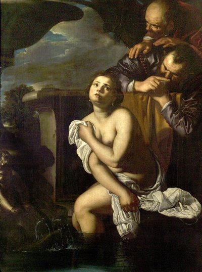 Susannah a starší (olej na plátně) od Artemisia (attr.to) Gentileschi