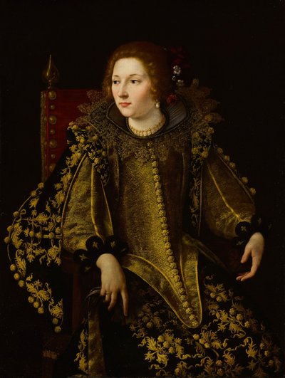 Italsky: Ritratto di una donna seduta (signora Caterina Savelli) Portrét sedící dámy (senora Caterina Savelli) od Artemisia Gentileschi