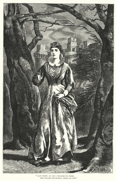 Cumnor Hall (rytina) od Arthur (after) Hopkins