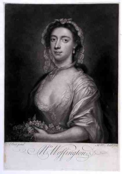 Paní Woffingtonová, vyryl James McArdell (asi 1729-65) (rytina) od Arthur (after) Pond