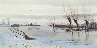Zimní krajina s rozvodněnou řekou, 1889 (wc) od Arthur Anderson Fraser