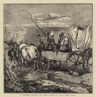 Mormonská rodina na cestě do Salt Lake City od Arthur Boyd Houghton