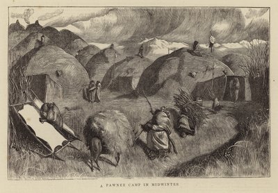 Tábor Pawnee uprostřed zimy od Arthur Boyd Houghton