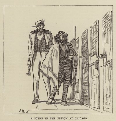 Scéna ve vězení v Chicagu od Arthur Boyd Houghton
