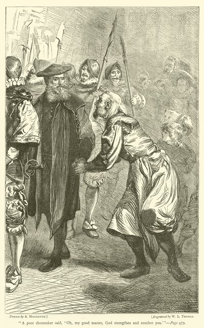Chudý švec řekl: "Ach, můj dobrý mistře, Bůh tě posiluj a potěšuj. od Arthur Boyd Houghton