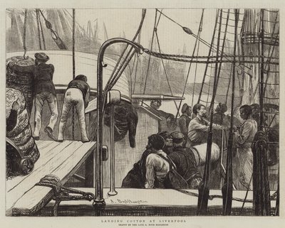 Vylodění bavlny v Liverpoolu od Arthur Boyd Houghton