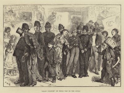 Noční obvinění na cestě k soudu od Arthur Boyd Houghton