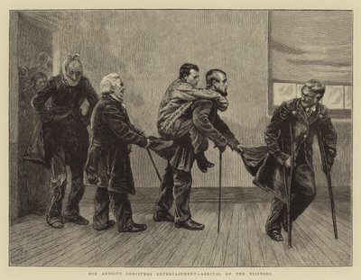Vánoční zábava našich umělců, příchod návštěvníků od Arthur Boyd Houghton