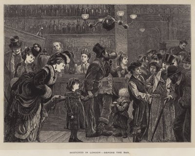 Skici v Londýně, před barem od Arthur Boyd Houghton