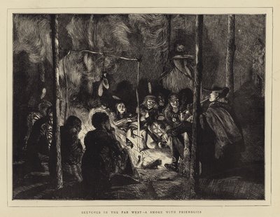 Náčrtky na Dálném západě, kouř s přáteli od Arthur Boyd Houghton