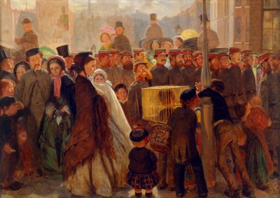 Dobrovolníci pochodující ven od Arthur Boyd Houghton